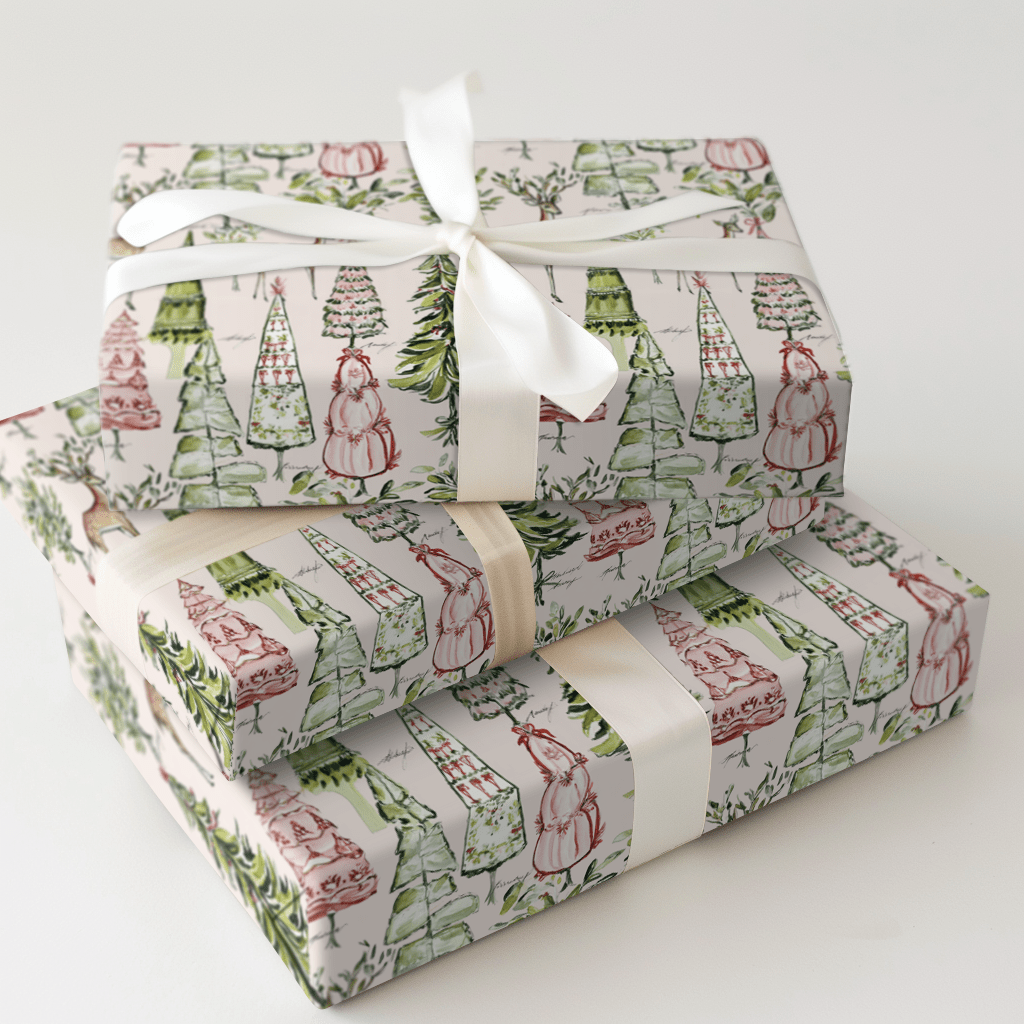 Rosy Reindeer - Wrapping Paper - Aspen & Arlo