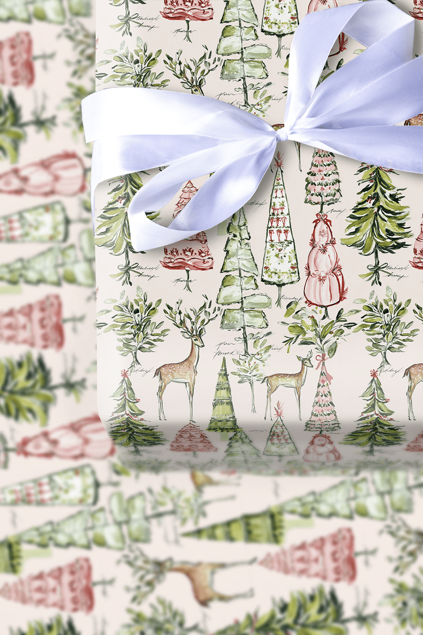 Rosy Reindeer - Wrapping Paper - Aspen & Arlo