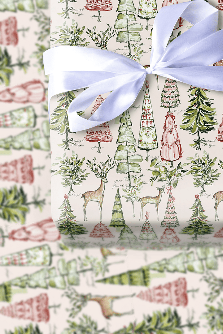 Rosy Reindeer - Wrapping Paper - Aspen & Arlo