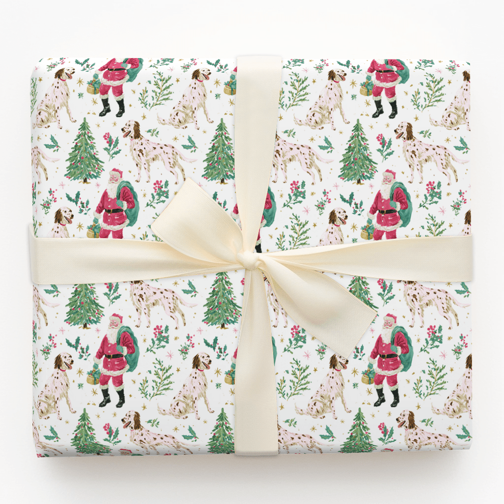 Santa and the Setter - Wrapping Paper - Aspen & Arlo