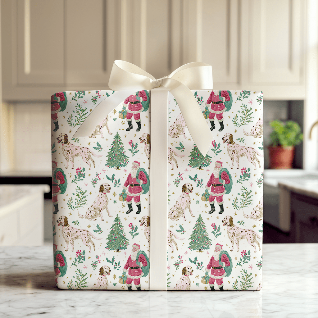 Santa and the Setter - Wrapping Paper - Aspen & Arlo