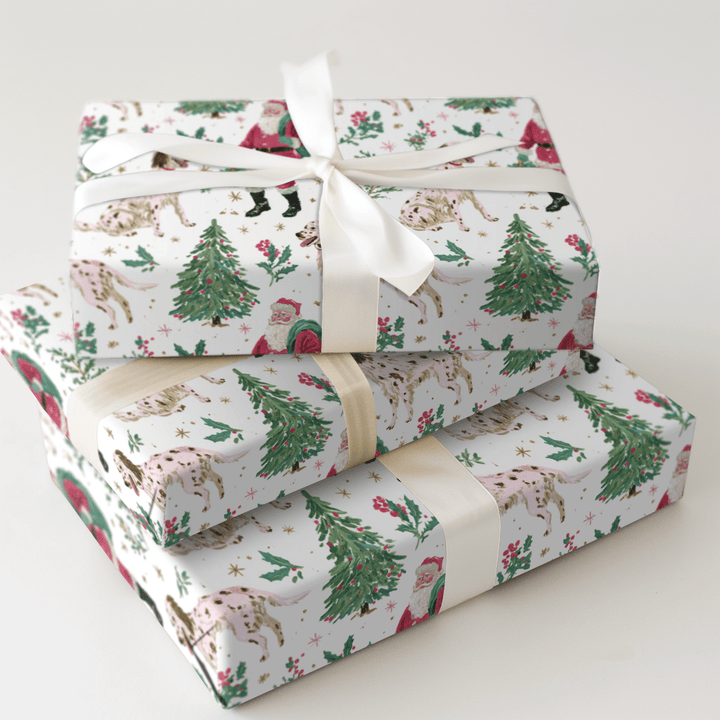 Santa and the Setter - Wrapping Paper - Aspen & Arlo
