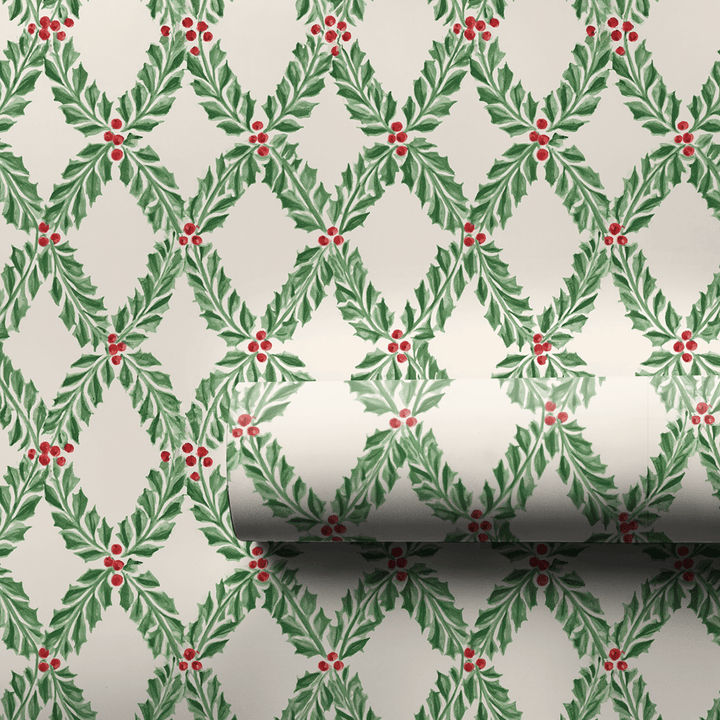 Holly Trellis - Wrapping Paper - Aspen & Arlo
