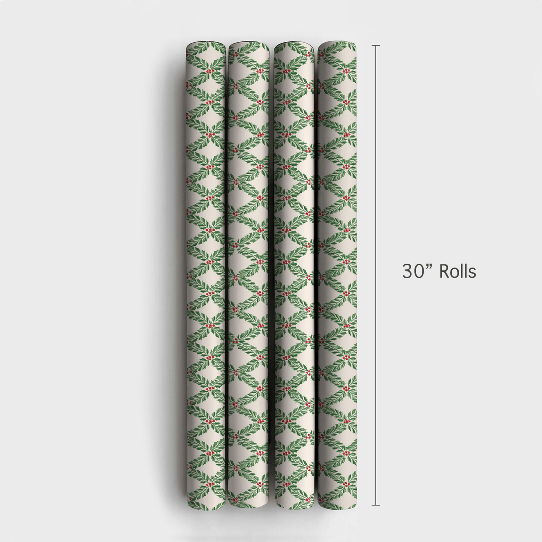 Holly Trellis - Wrapping Paper - Aspen & Arlo