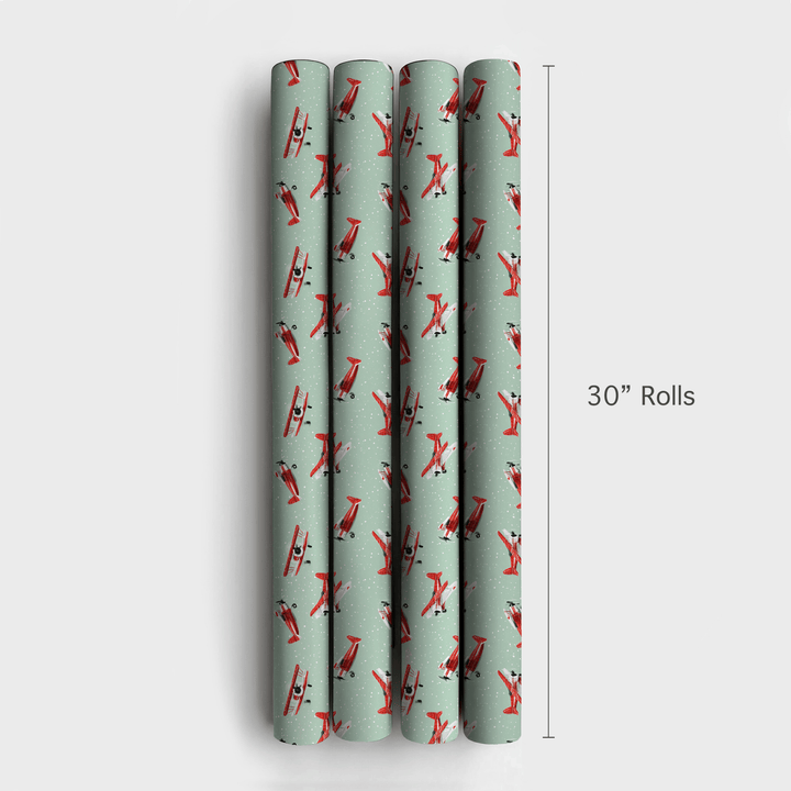 Snowy Biplanes - Wrapping Paper - Aspen & Arlo