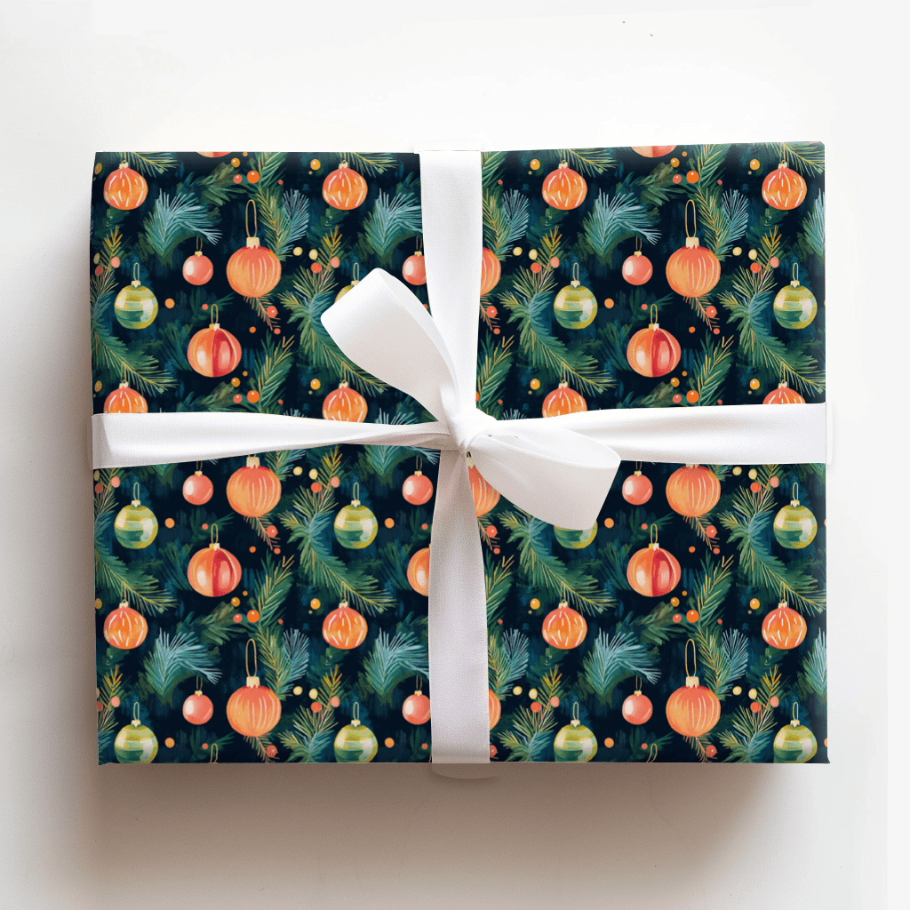 Midnight Bauble Glow - Wrapping Paper - Aspen & Arlo