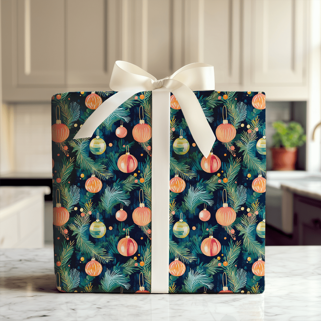 Midnight Bauble Glow - Wrapping Paper - Aspen & Arlo