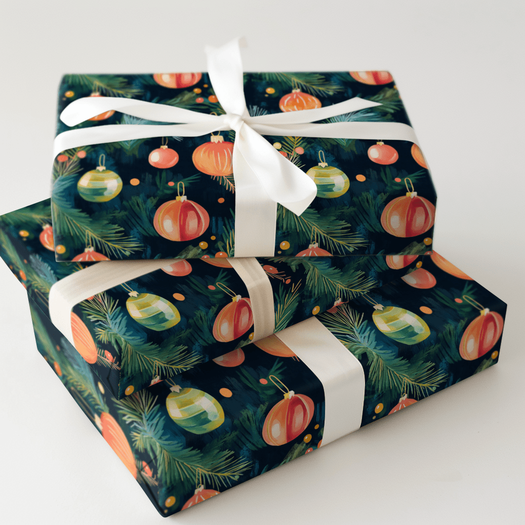 Midnight Bauble Glow - Wrapping Paper - Aspen & Arlo