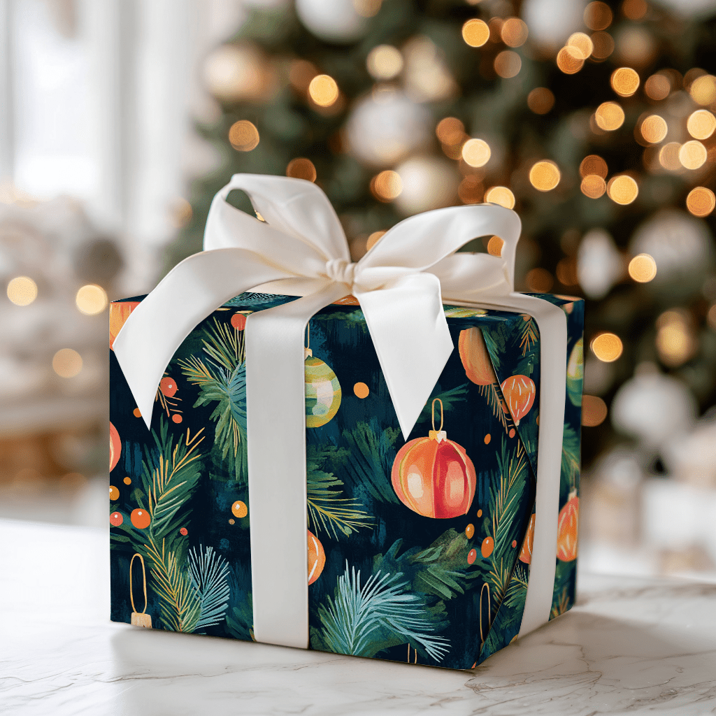 Midnight Bauble Glow - Wrapping Paper - Aspen & Arlo