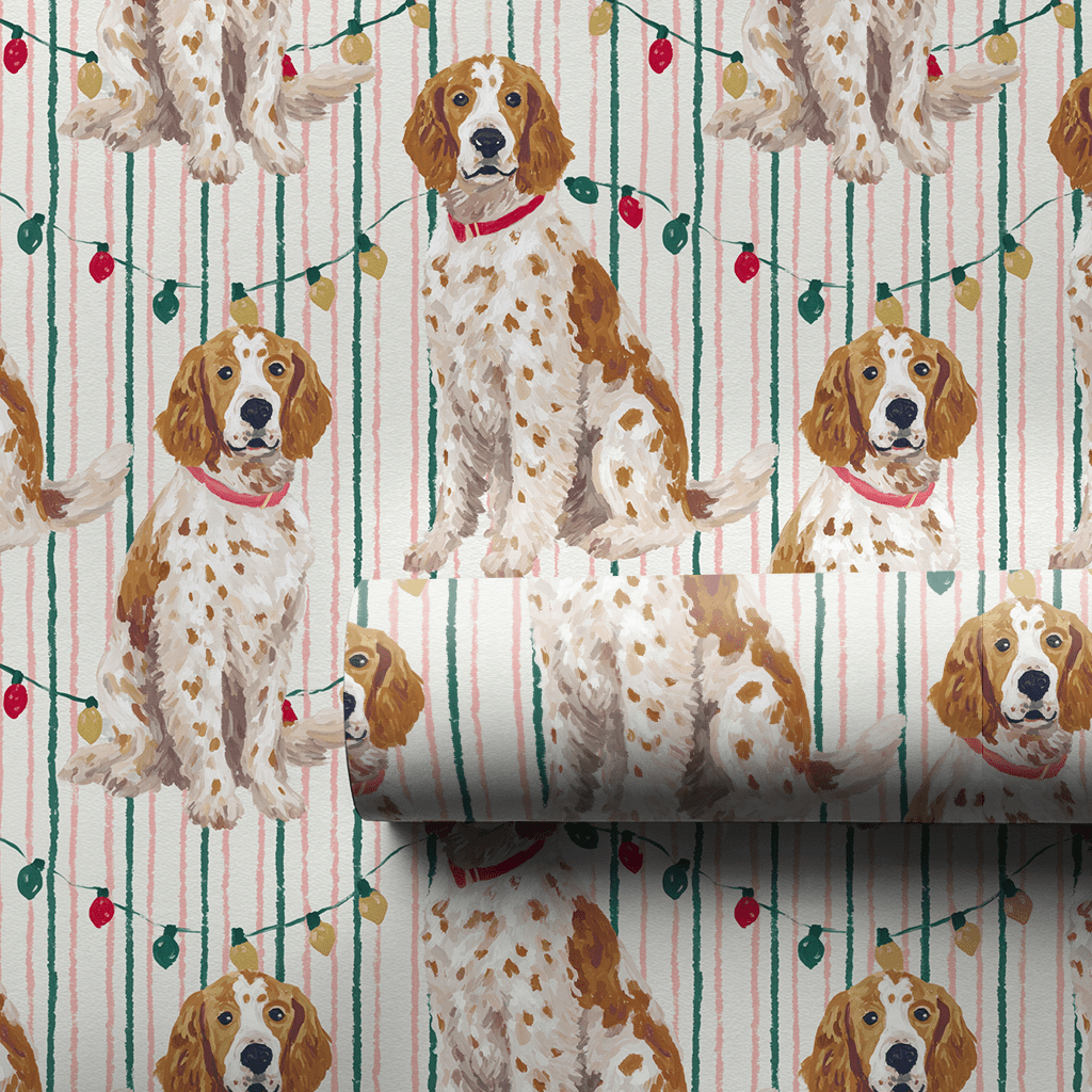 Lights and Setters - Wrapping Paper - Aspen & Arlo