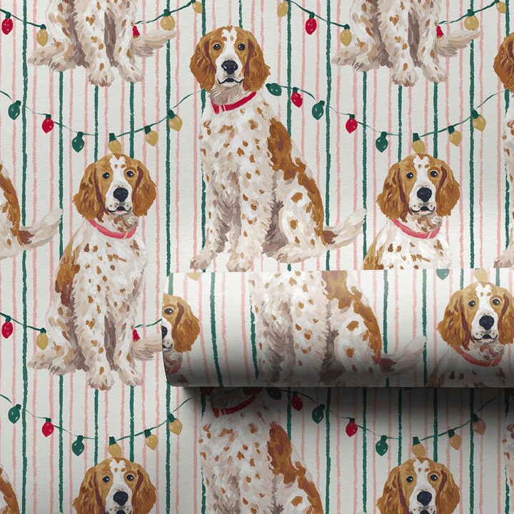 Lights and Setters - Wrapping Paper - Aspen & Arlo