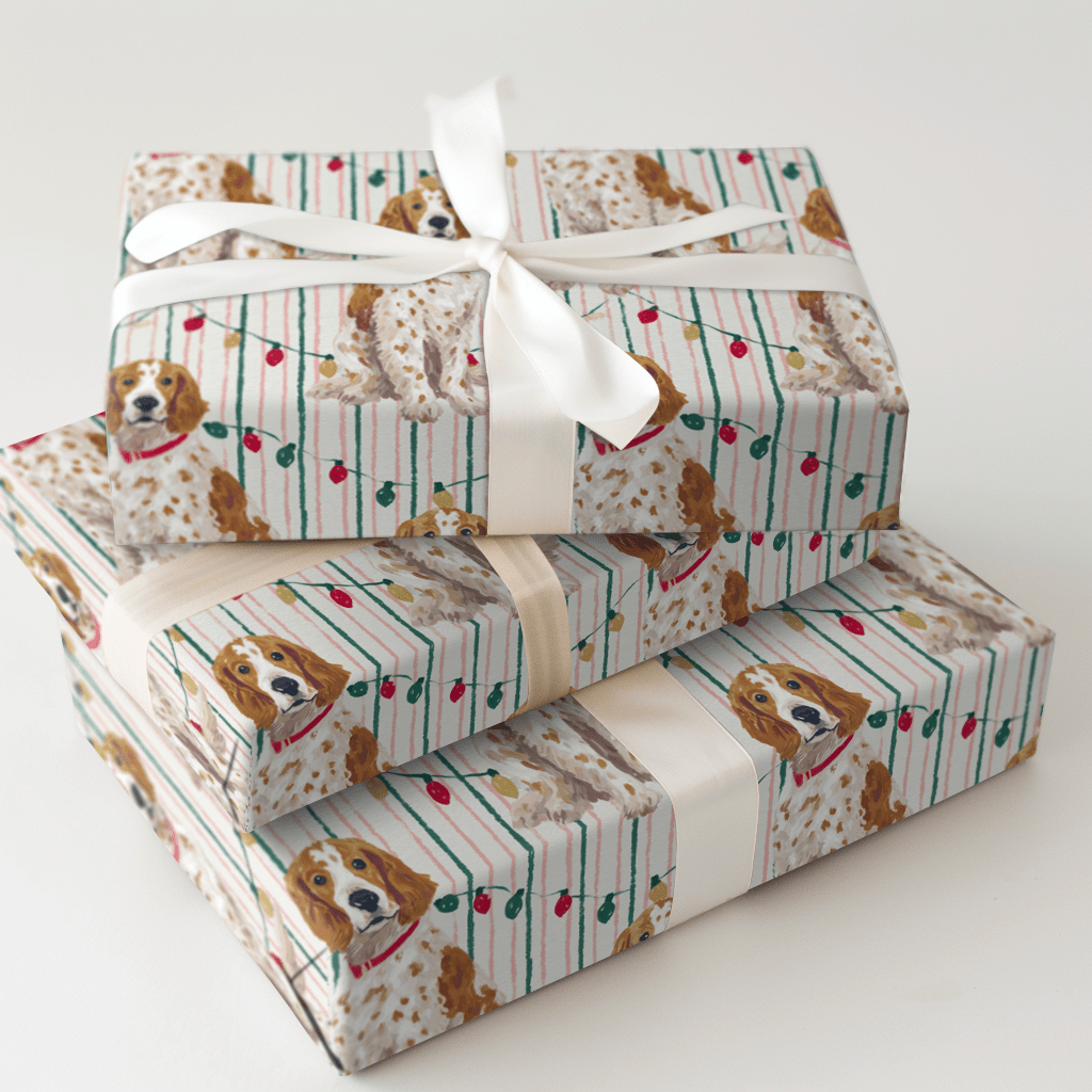 Lights and Setters - Wrapping Paper - Aspen & Arlo