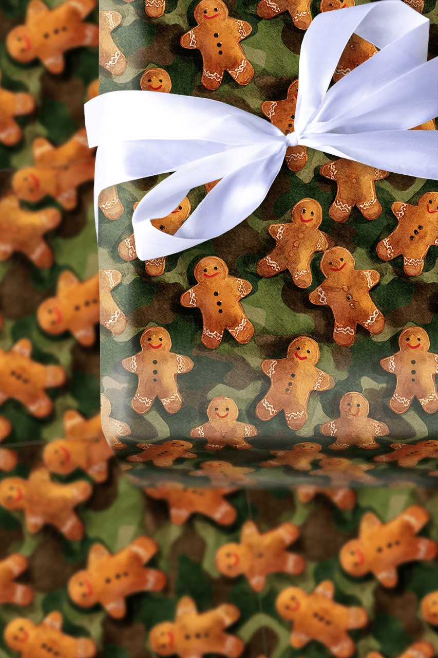 Ginger Snap Camo - Wrapping Paper - Aspen & Arlo