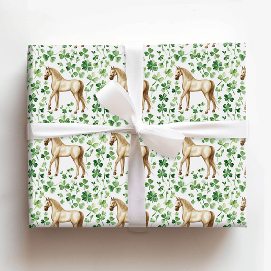 Shamrocks with the Arabian - Wrapping Paper - Aspen & Arlo