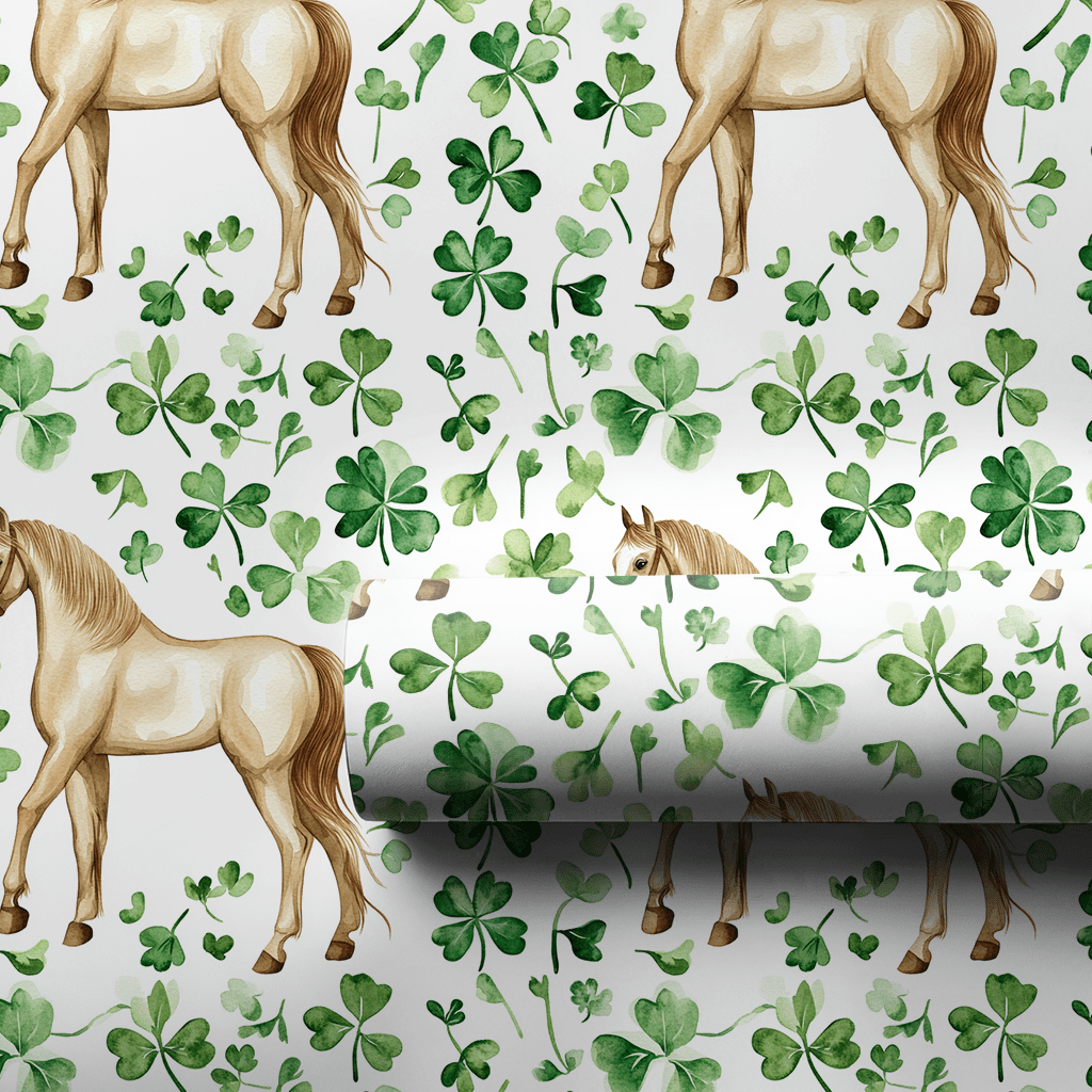 Shamrocks with the Arabian - Wrapping Paper - Aspen & Arlo