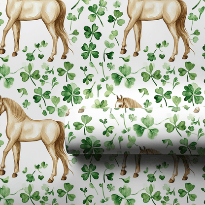 Shamrocks with the Arabian - Wrapping Paper - Aspen & Arlo