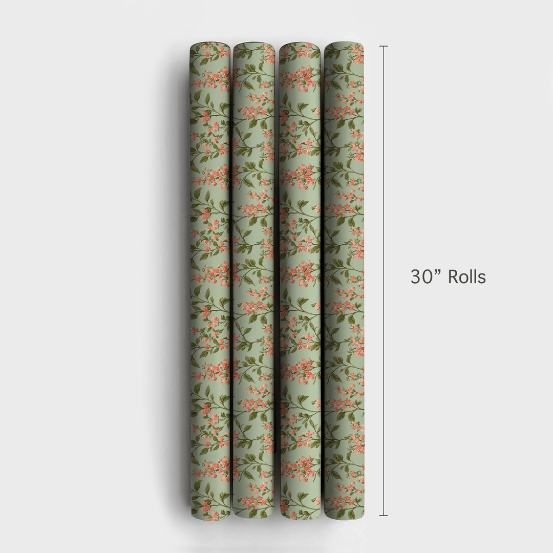Soft Vines Green - Wrapping Paper - Aspen & Arlo