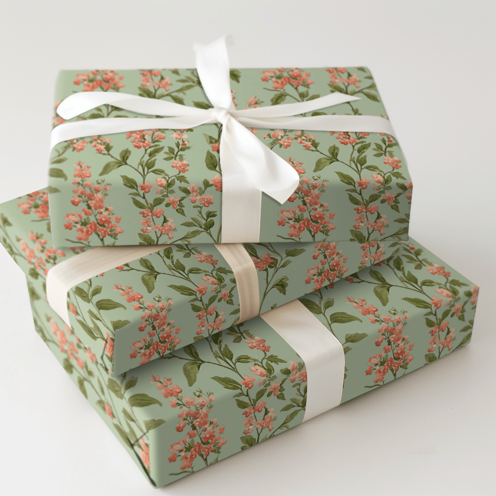 Soft Vines Green - Wrapping Paper - Aspen & Arlo