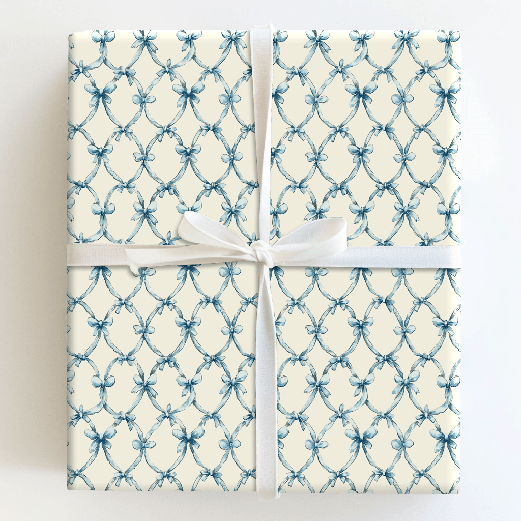 In the Arms of Blue Bows - Wrapping Paper - Aspen & Arlo