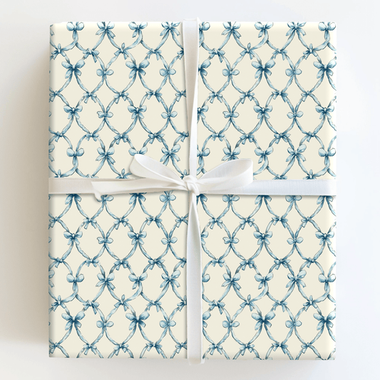 In the Arms of Blue Bows - Wrapping Paper - Aspen & Arlo