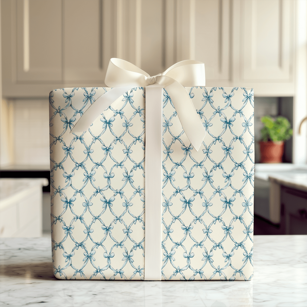 In the Arms of Blue Bows - Wrapping Paper - Aspen & Arlo