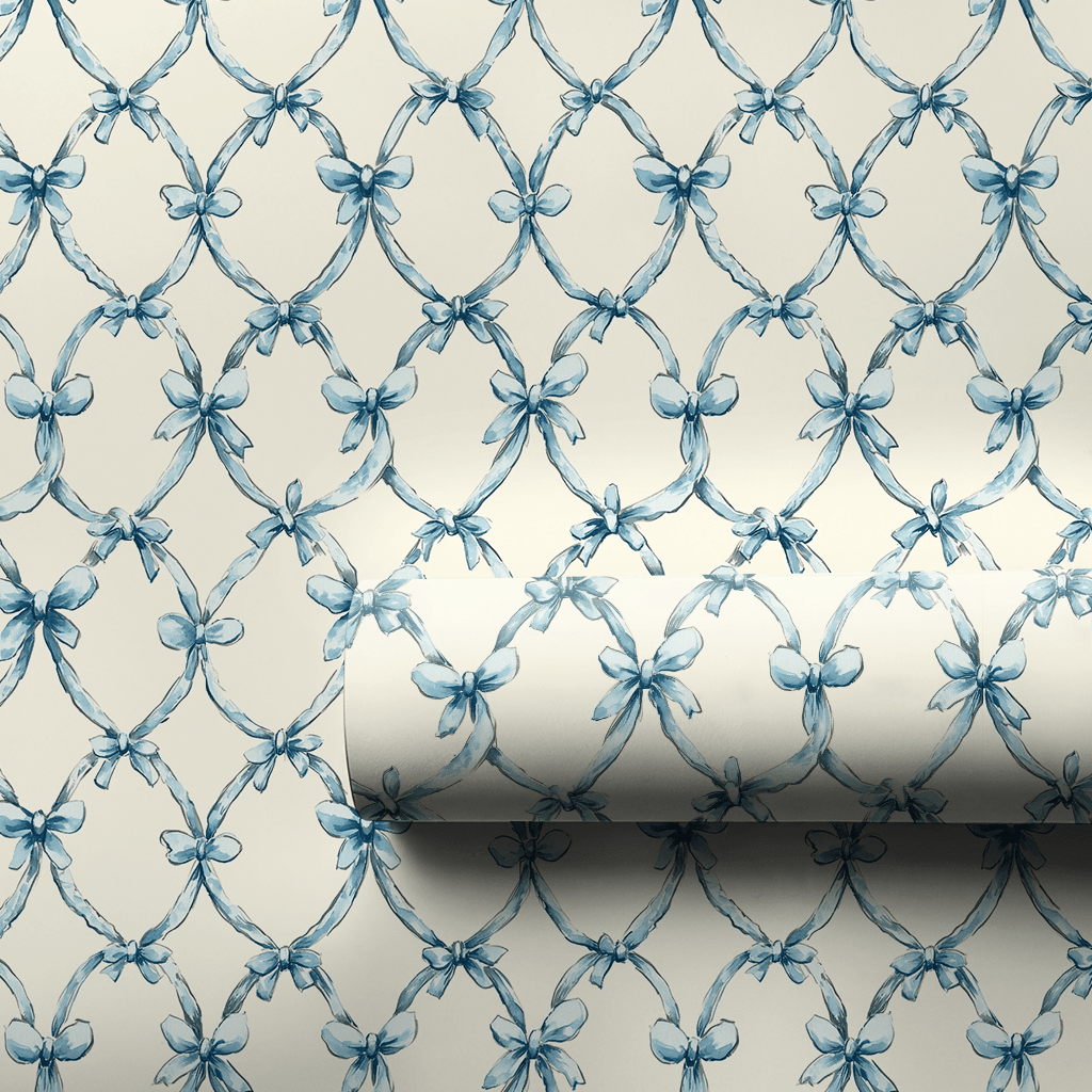 In the Arms of Blue Bows - Wrapping Paper - Aspen & Arlo