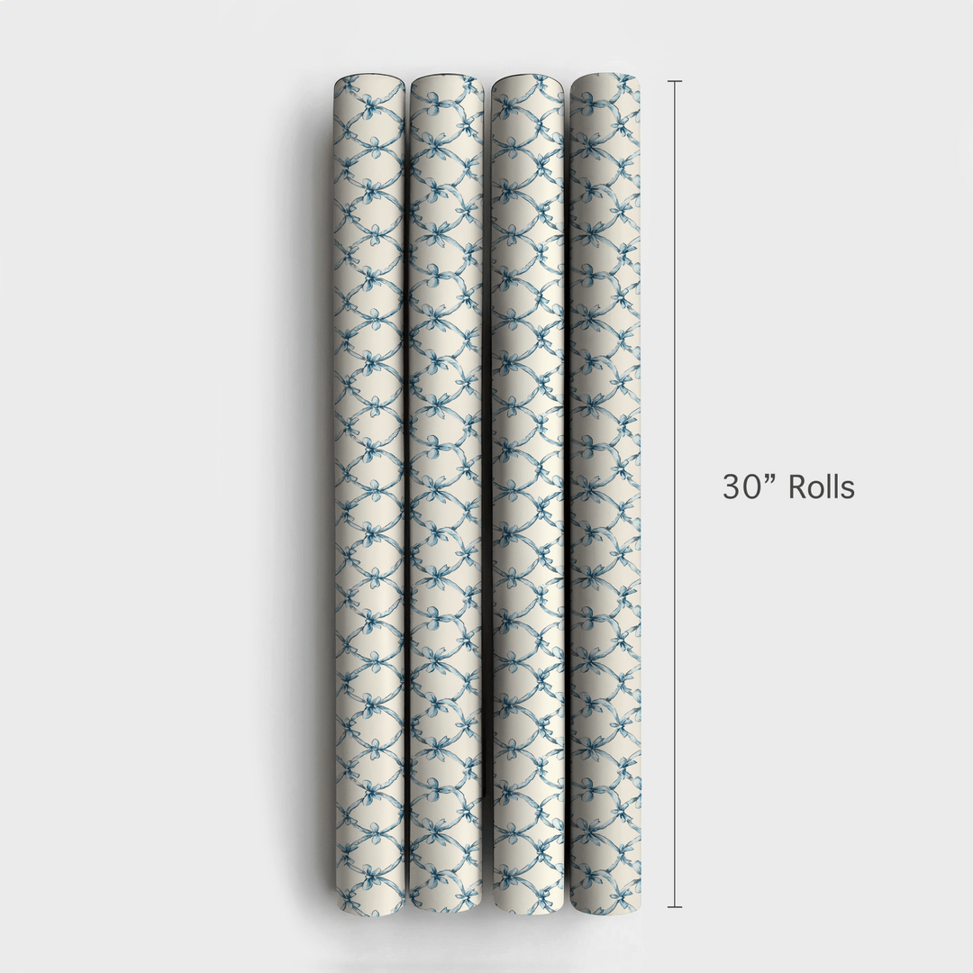 In the Arms of Blue Bows - Wrapping Paper - Aspen & Arlo