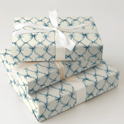 In the Arms of Blue Bows - Wrapping Paper - Aspen & Arlo