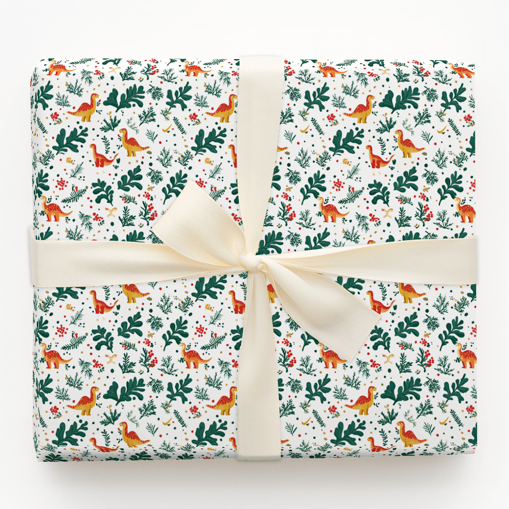 Mistletoe Dino - Wrapping Paper - Aspen & Arlo