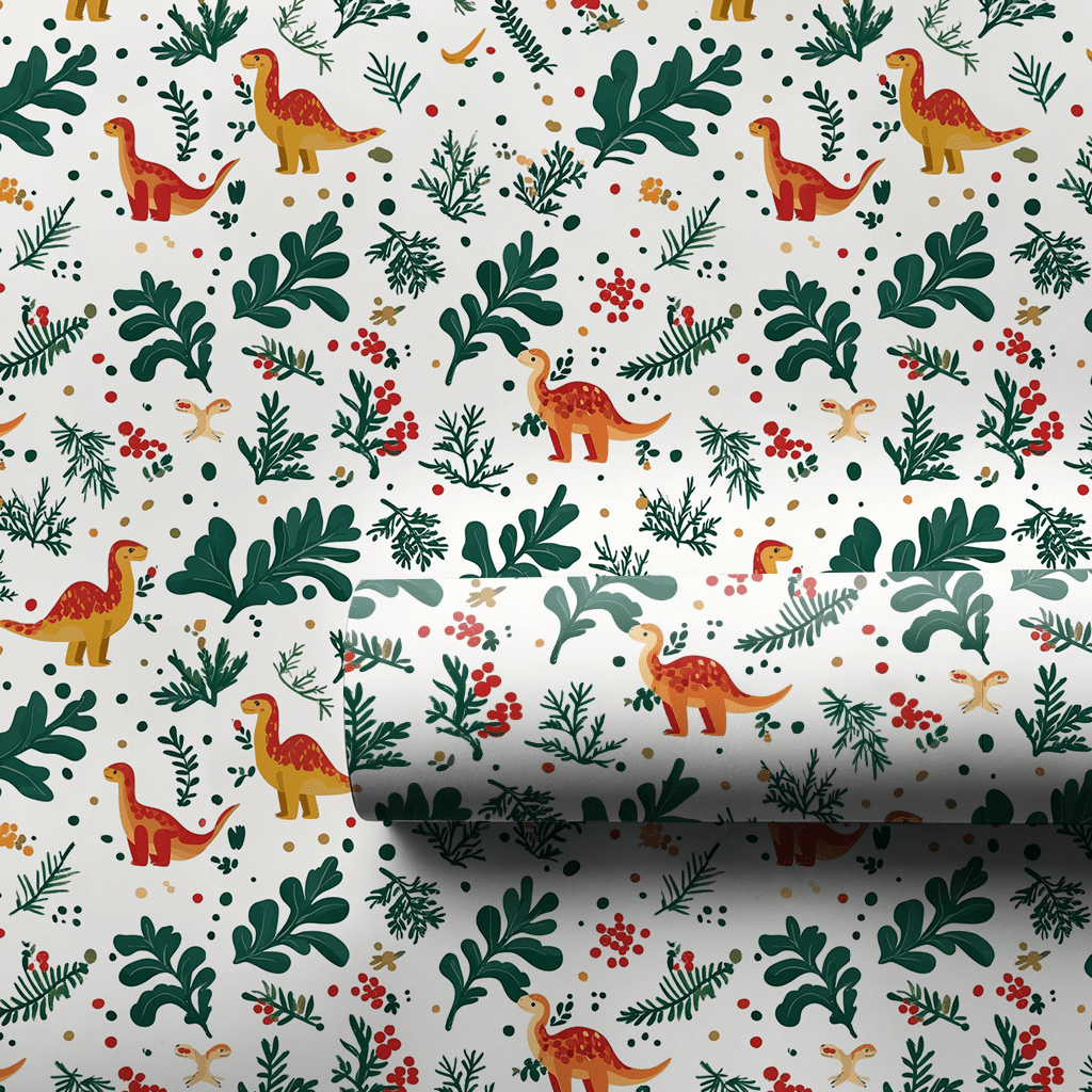Mistletoe Dino - Wrapping Paper - Aspen & Arlo