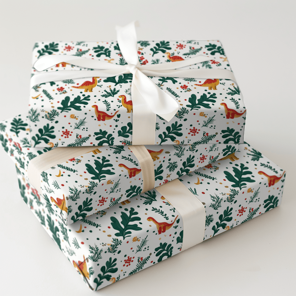Mistletoe Dino - Wrapping Paper - Aspen & Arlo