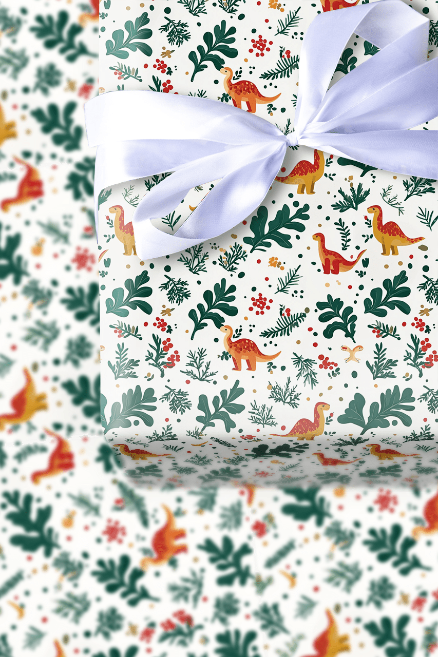 Mistletoe Dino - Wrapping Paper - Aspen & Arlo