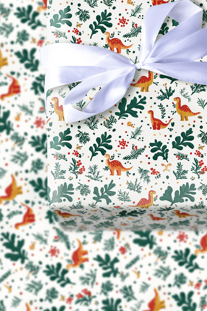 Mistletoe Dino - Wrapping Paper - Aspen & Arlo