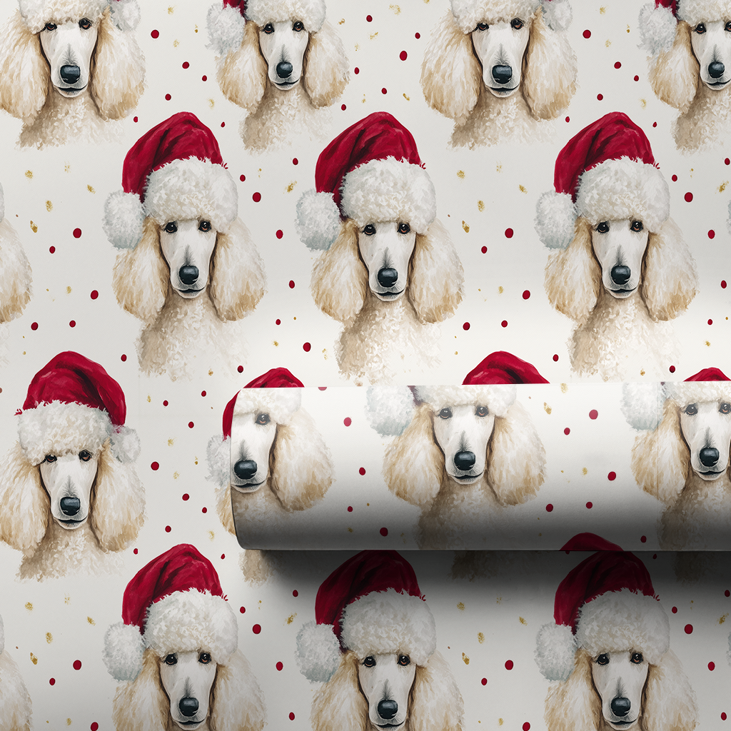 White Poodle Snowfall