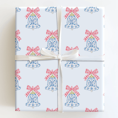 Chinoiserie Bell Gingham - Wrapping Paper - Aspen & Arlo