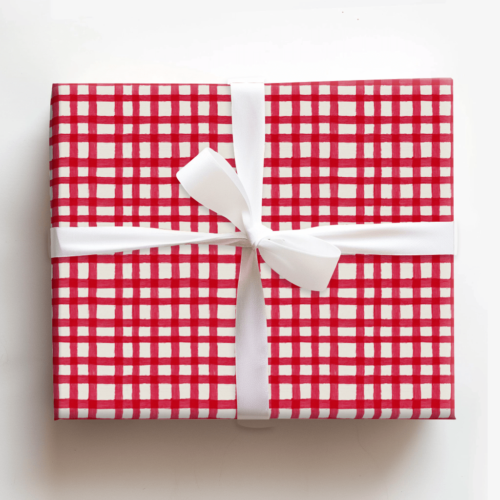 Red Christmas Plaid - Wrapping Paper - Aspen & Arlo