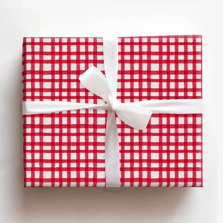 Red Christmas Plaid - Wrapping Paper - Aspen & Arlo