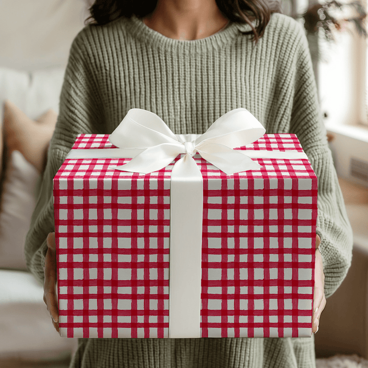 Red Christmas Plaid - Wrapping Paper - Aspen & Arlo