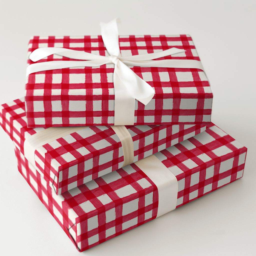 Red Christmas Plaid - Wrapping Paper - Aspen & Arlo