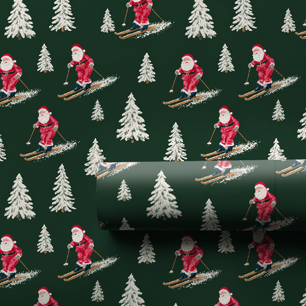 Fresh Pow for Santa Claus - Wrapping Paper - Aspen & Arlo