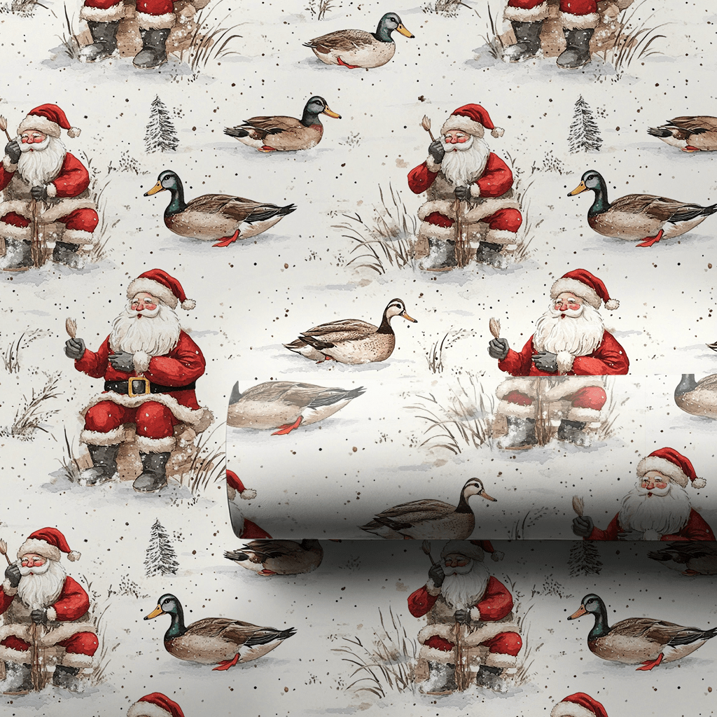 Duck Santa - Wrapping Paper - Aspen & Arlo