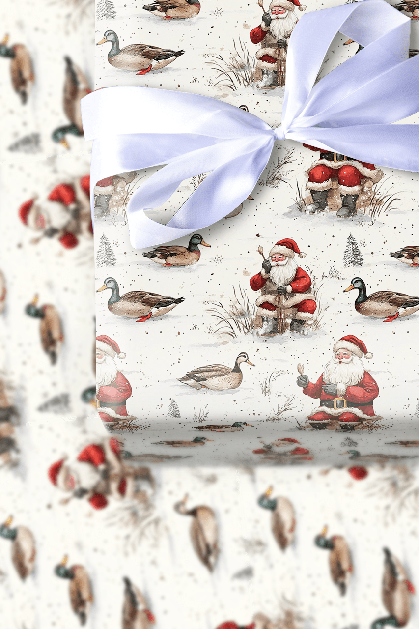 Duck Santa - Wrapping Paper - Aspen & Arlo