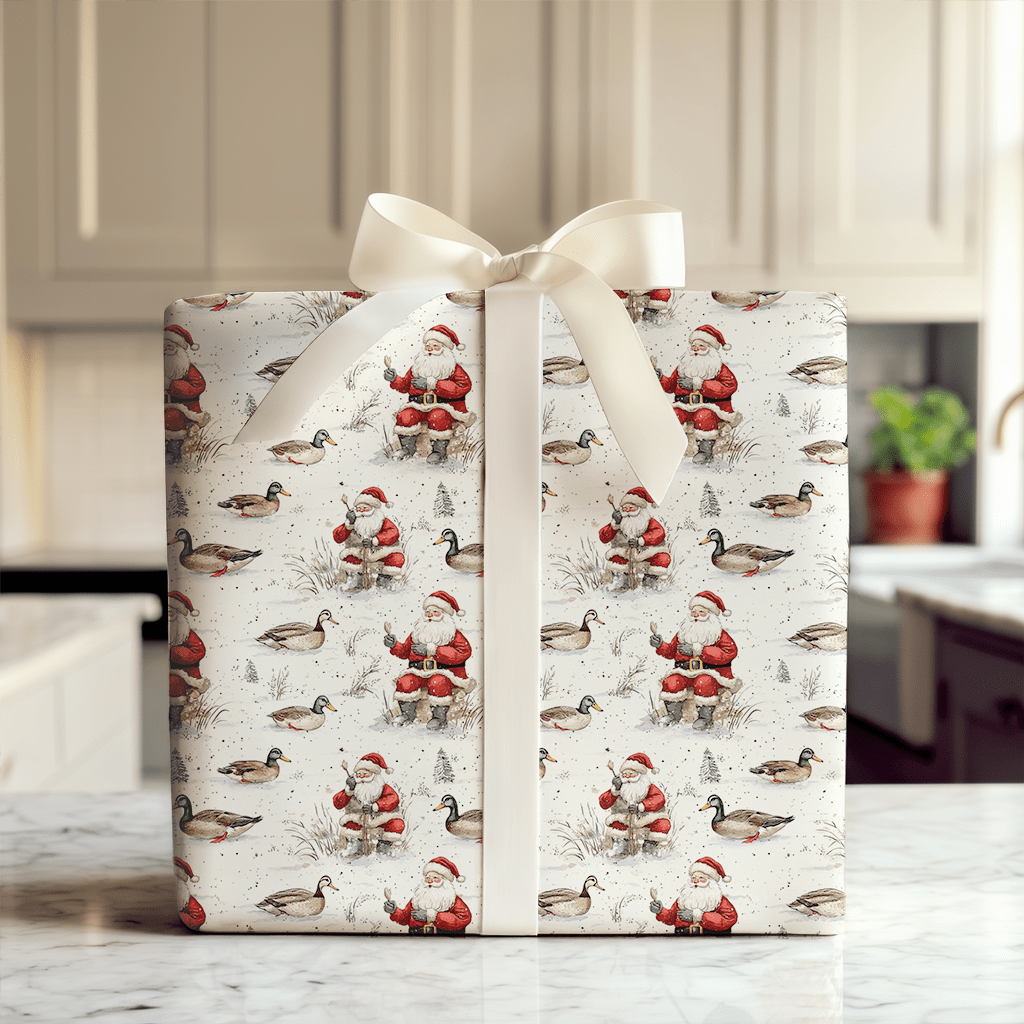 Duck Santa - Wrapping Paper - Aspen & Arlo