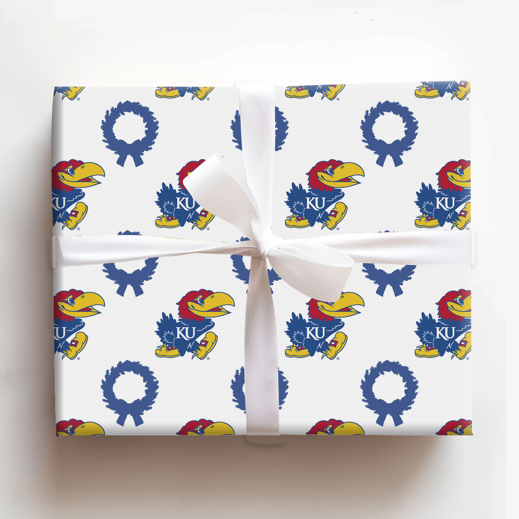 Kansas University Wreath - Wrapping Paper - Aspen & Arlo