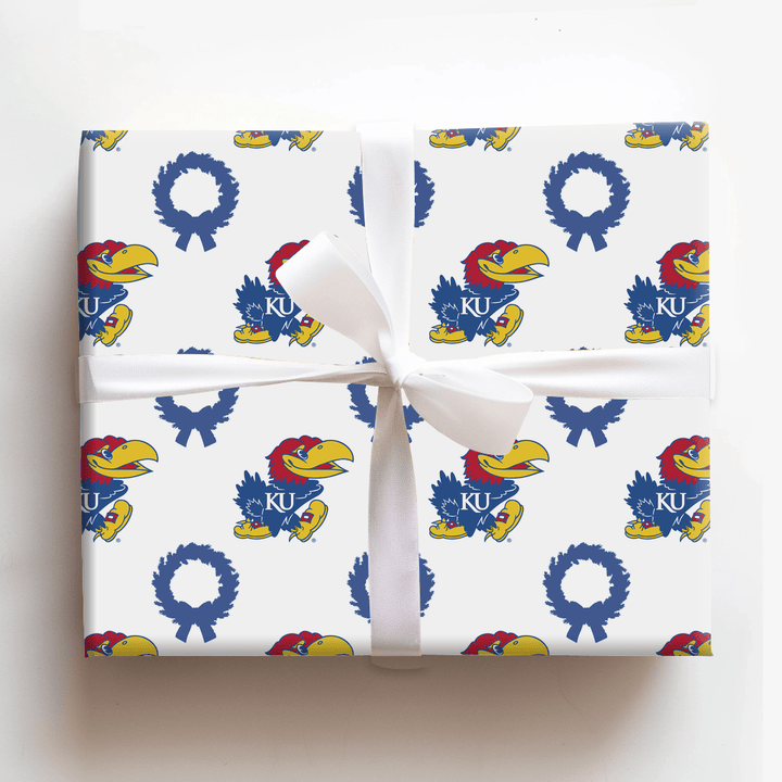 Kansas University Wreath - Wrapping Paper - Aspen & Arlo