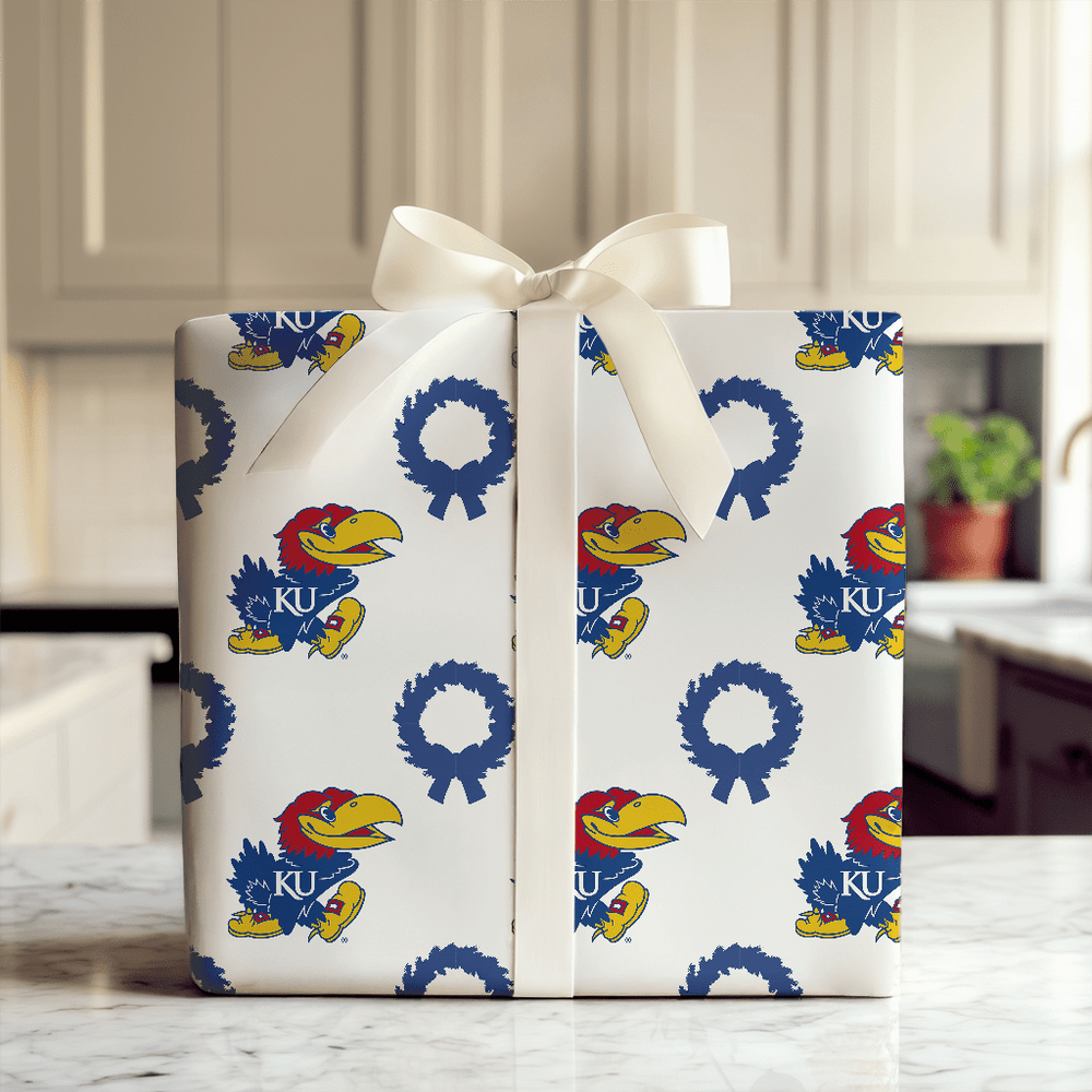 Kansas University Wreath - Wrapping Paper - Aspen & Arlo