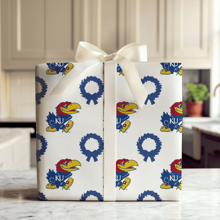 Kansas University Wreath - Wrapping Paper - Aspen & Arlo