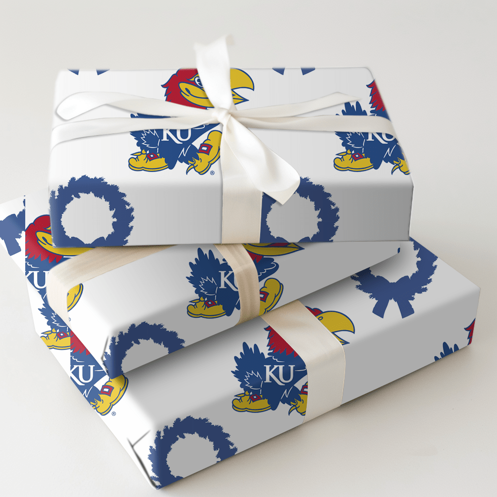 Kansas University Wreath - Wrapping Paper - Aspen & Arlo