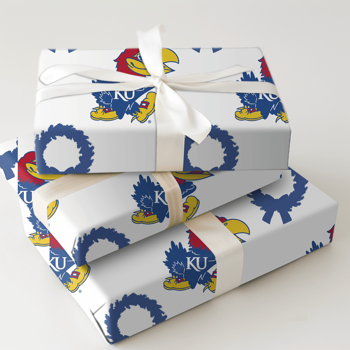 Kansas University Wreath - Wrapping Paper - Aspen & Arlo