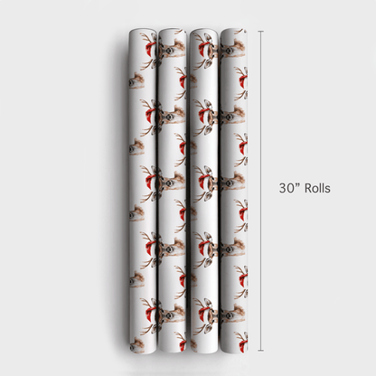 Deer Santa Claus - Wrapping Paper - Aspen & Arlo